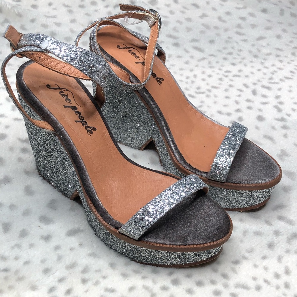 Free People Gramercy Platform GlitterWedge Clog